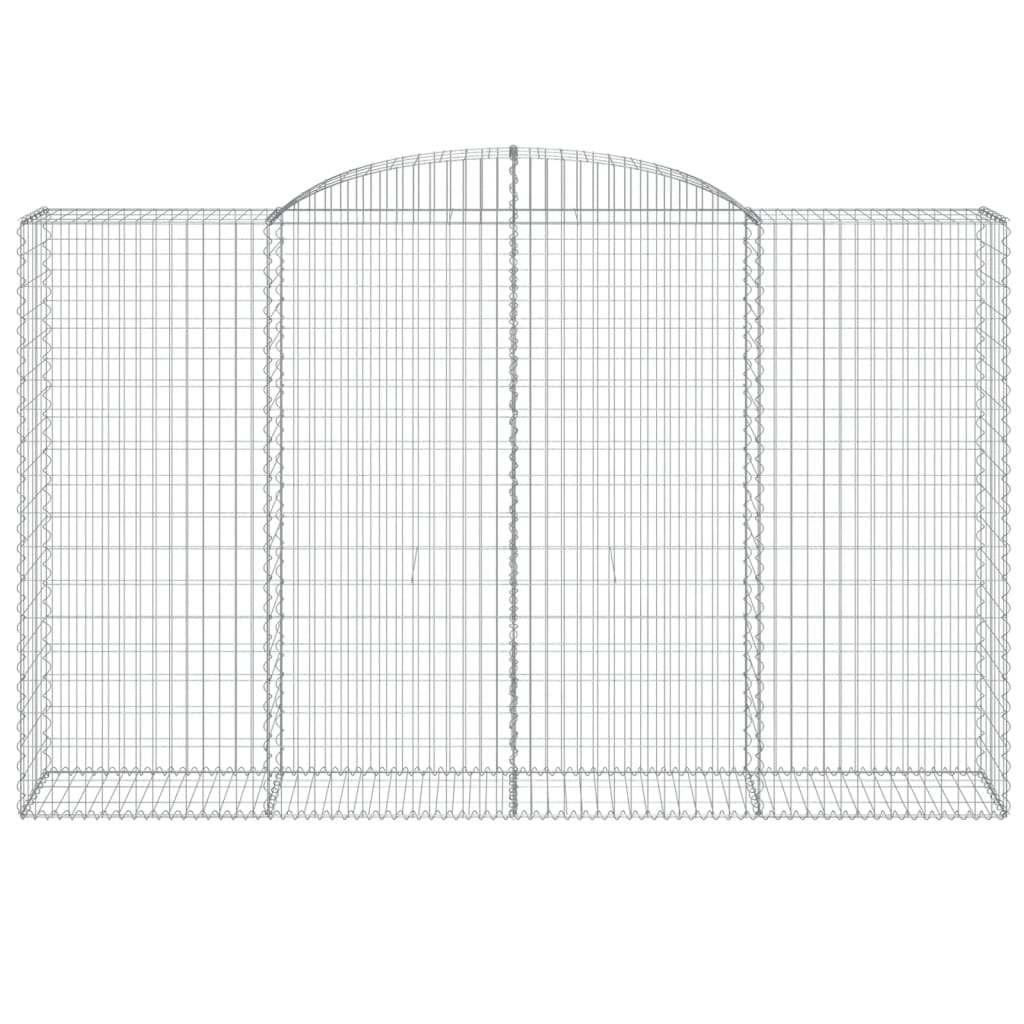 Gabionen mit Hochbogen 10 Stk 300x50x180/200cm Verzinktes Eisen