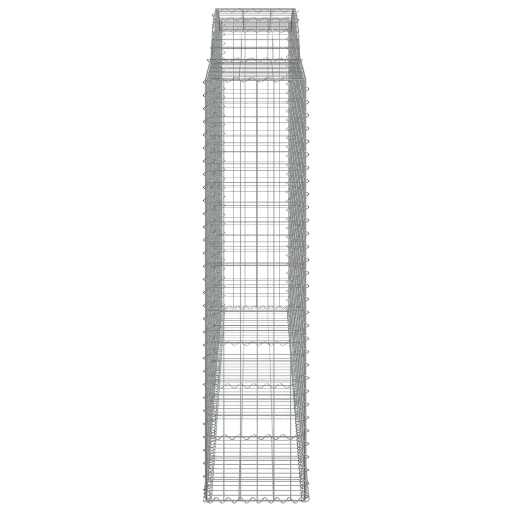 Gabionen mit Hochbogen 7 Stk. 300x50x200/220cm Verzinktes Eisen