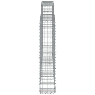 Gabionen mit Hochbogen 15Stk. 400x30x140/160cm Verzinktes Eisen