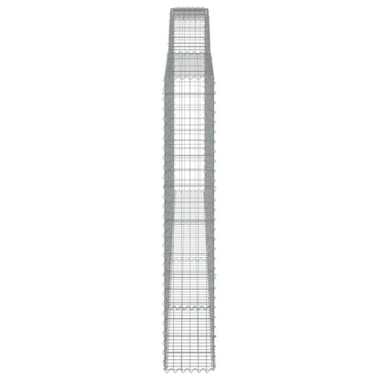 Gabionen mit Hochbogen 7 Stk. 400x30x180/200cm Verzinktes Eisen