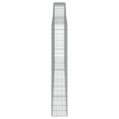 Gabionen mit Hochbogen 7 Stk. 400x30x180/200cm Verzinktes Eisen