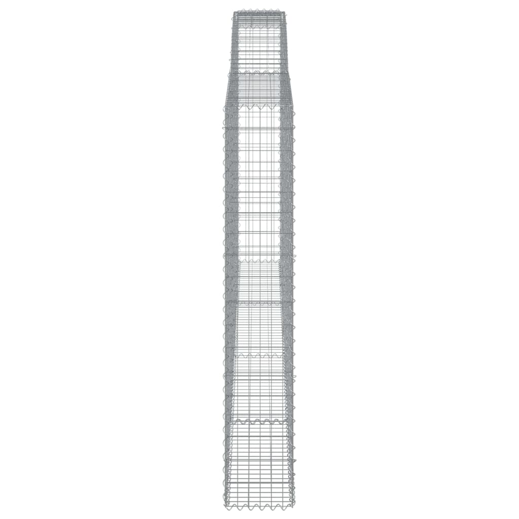 Gabionen mit Hochbogen 9 Stk. 400x30x180/200cm Verzinktes Eisen