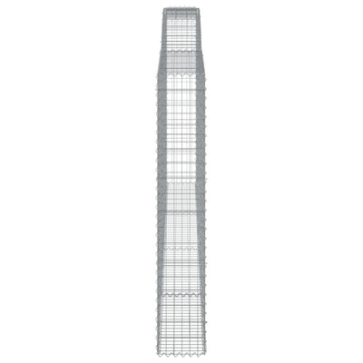 Gabionen mit Hochbogen 10Stk. 400x30x180/200cm Verzinktes Eisen