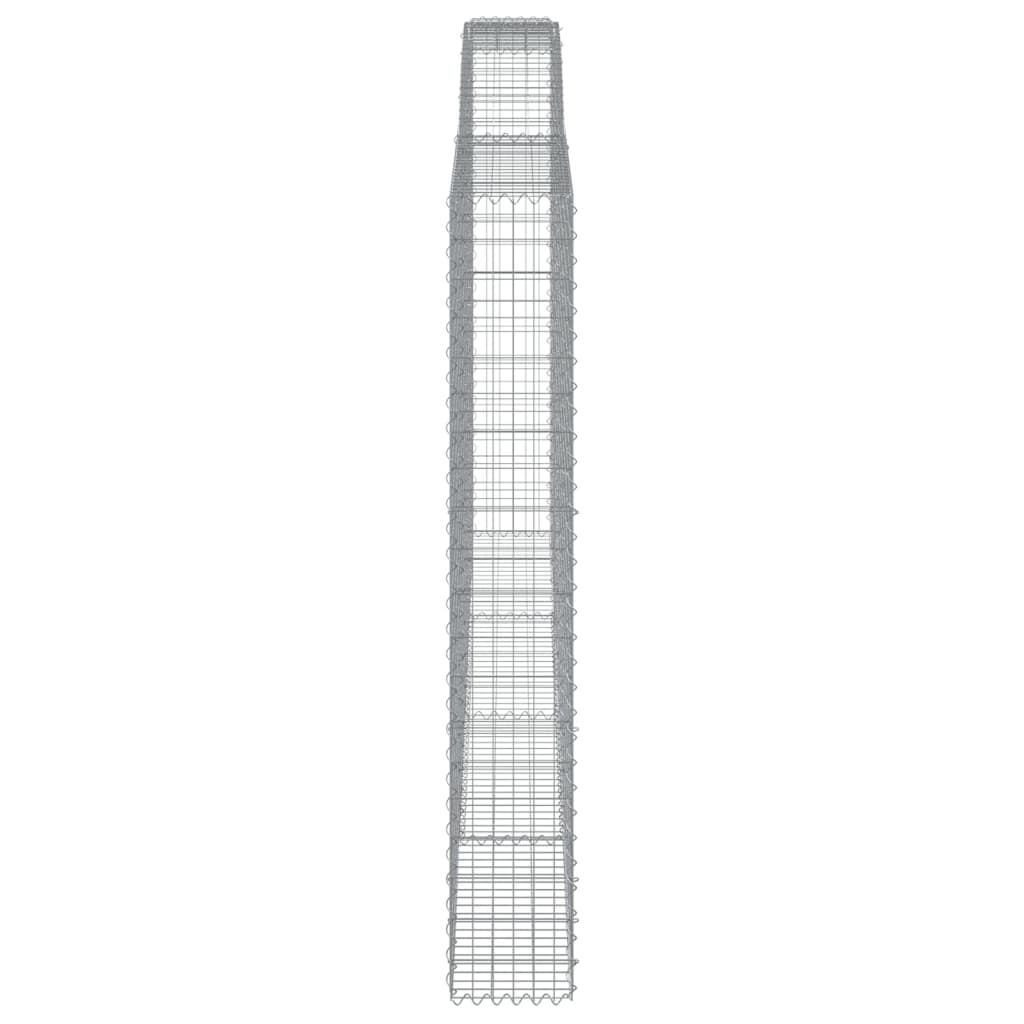 Gabionen mit Hochbogen 6 Stk. 400x30x200/220cm Verzinktes Eisen