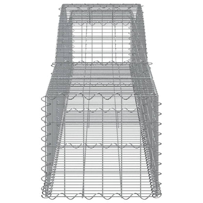 Gabionen mit Hochbogen 25 Stk. 400x50x40/60cm Verzinktes Eisen