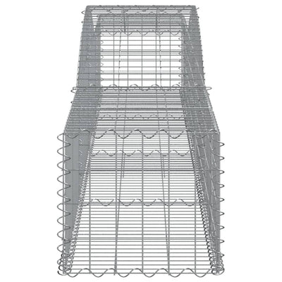 Gabionen mit Hochbogen 25 Stk. 400x50x40/60cm Verzinktes Eisen