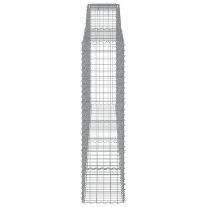 Gabionen mit Hochbogen 9 Stk. 400x50x180/200cm Verzinktes Eisen