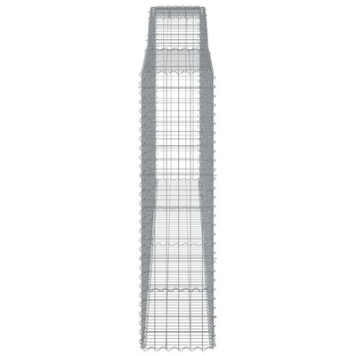 Gabionen mit Hochbogen 15Stk. 400x50x180/200cm Verzinktes Eisen