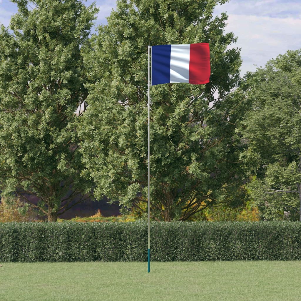 Flagge Frankreichs mit Mast 5,55 m Aluminium