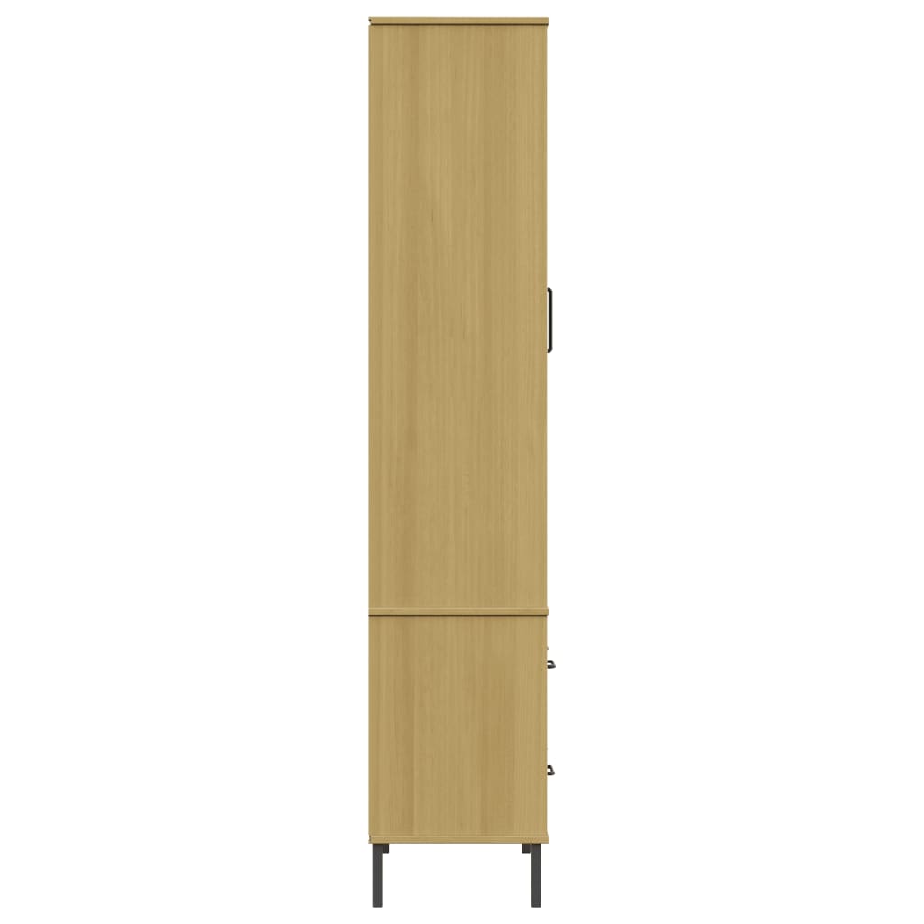 Bücherschrank OSLO Metallbeine Braun 85x35x172,5 cm Massivholz