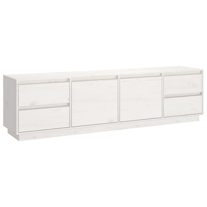 TV-Schrank Weiß 176x37x47,5 cm Massivholz Kiefer