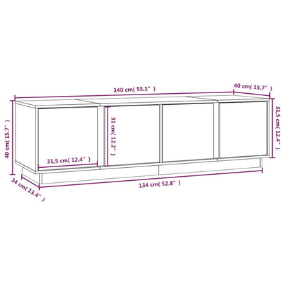 TV-Schrank 140x40x40 cm Massivholz Kiefer