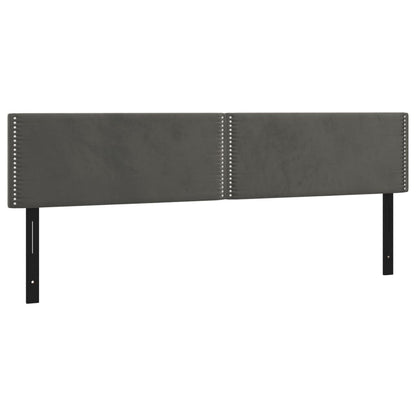 Kopfteile 2 Stk. Dunkelgrau 100x5x78/88 cm Samt