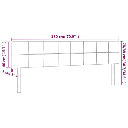 Kopfteile 2 Stk. Dunkelgrau 90x5x78/88 cm Samt