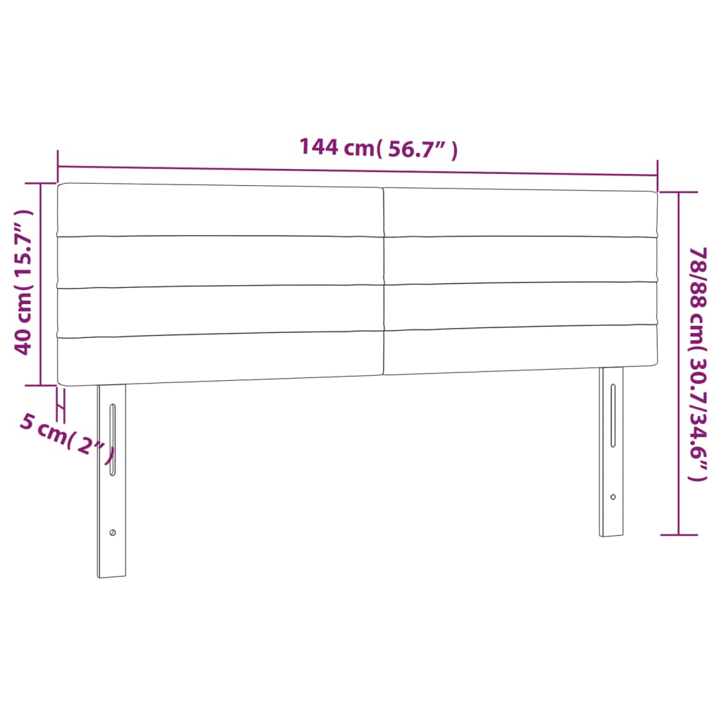 Kopfteile 2 Stk. Dunkelgrau 72x5x78/88 cm Samt