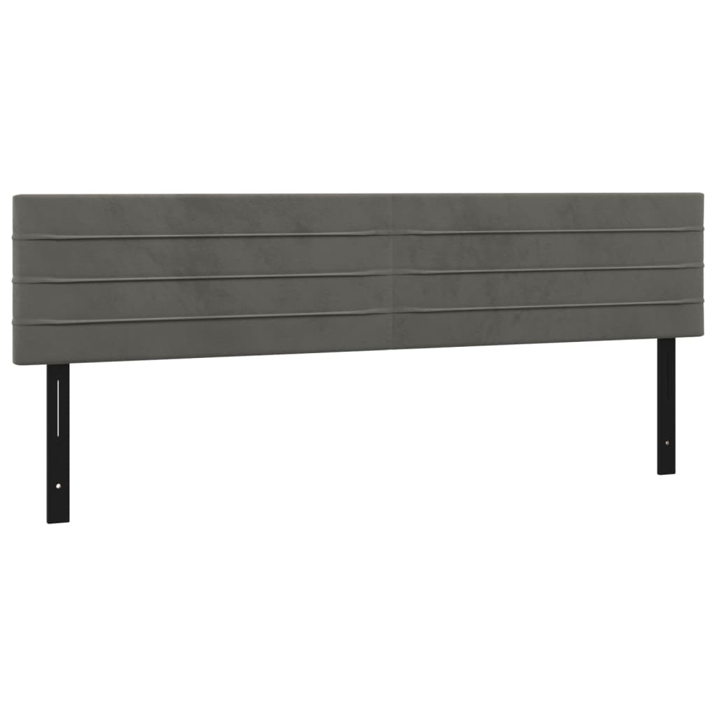 Kopfteile 2 Stk. Dunkelgrau 90x5x78/88 cm Samt