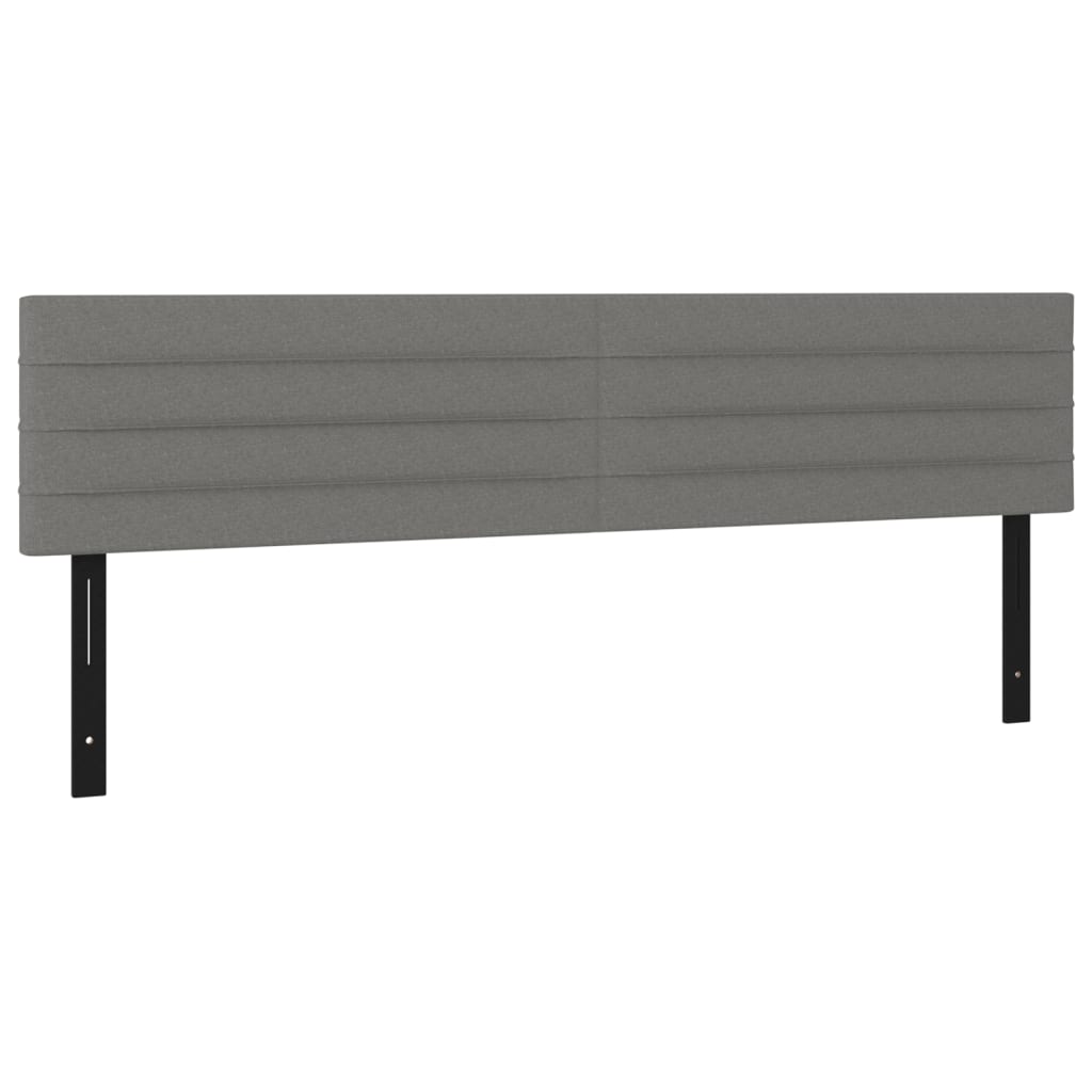 Kopfteile 2 Stk. Dunkelgrau 100x5x78/88 cm Stoff