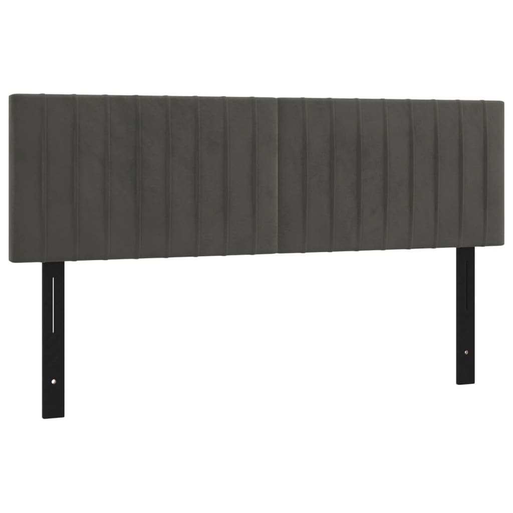 Kopfteile 2 Stk. Dunkelgrau 72x5x78/88 cm Samt