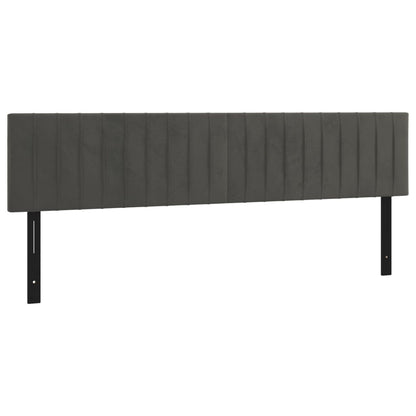 Kopfteile 2 Stk. Dunkelgrau 90x5x78/88 cm Samt