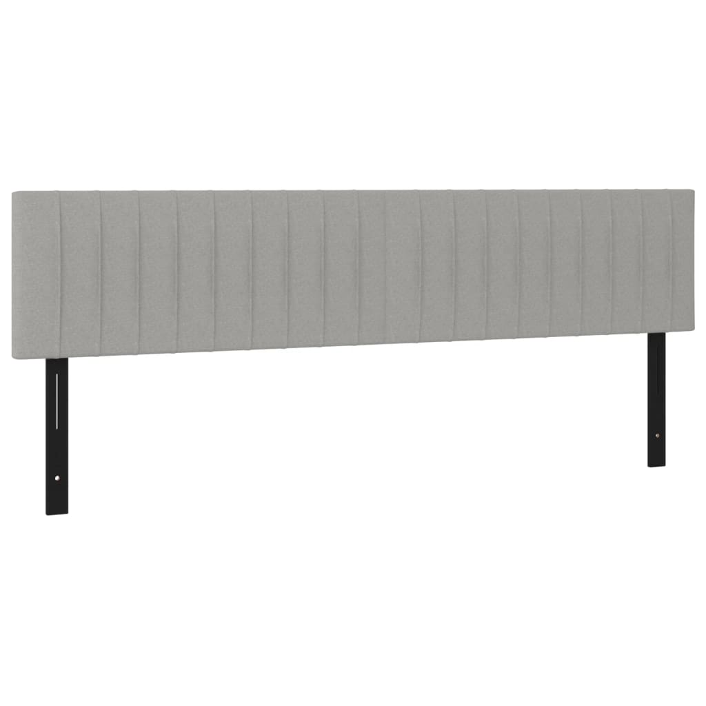 Kopfteile 2 Stk. Hellgrau 100x5x78/88 cm Stoff