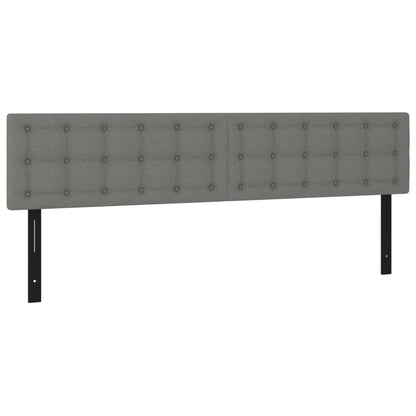 Kopfteile 2 Stk. Dunkelgrau 100x5x78/88 cm Stoff