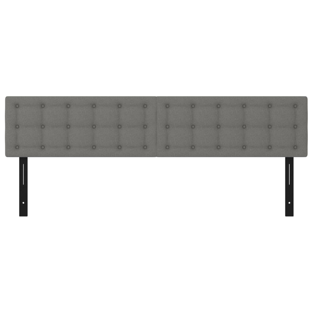 Kopfteile 2 Stk. Dunkelgrau 100x5x78/88 cm Stoff