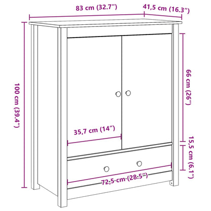 Highboard 83x41,5x100 cm Massivholz Kiefer