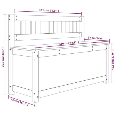 Sitzbank Weiß 110x41x76,5 cm Massivholz Kiefer