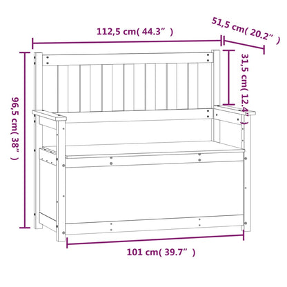 Sitzbank 112,5x51,5x96,5 cm Massivholz Kiefer