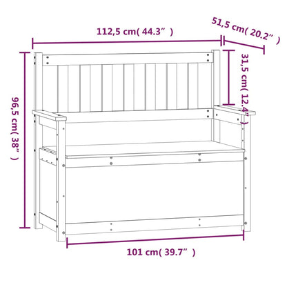 Sitzbank Weiß 112,5x51,5x96,5 cm Massivholz Kiefer