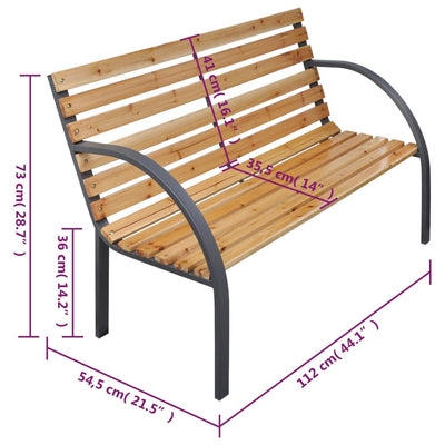 Gartenbank 112 cm Massivholz Tanne