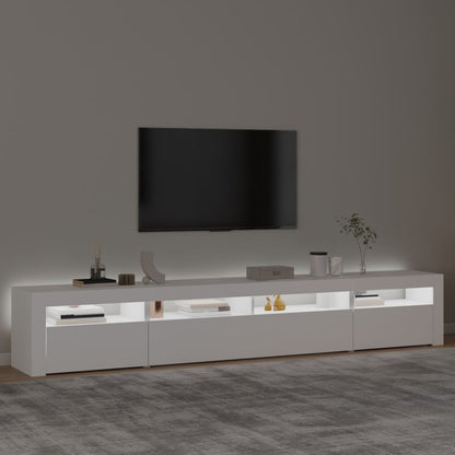 TV-Schrank mit LED-Leuchten Weiß 240x35x40 cm