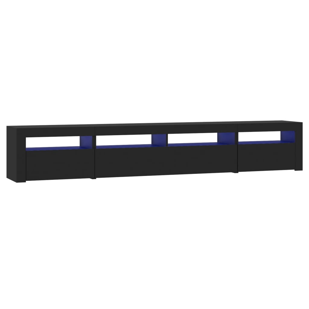 TV-Schrank mit LED-Leuchten Schwarz 240x35x40 cm