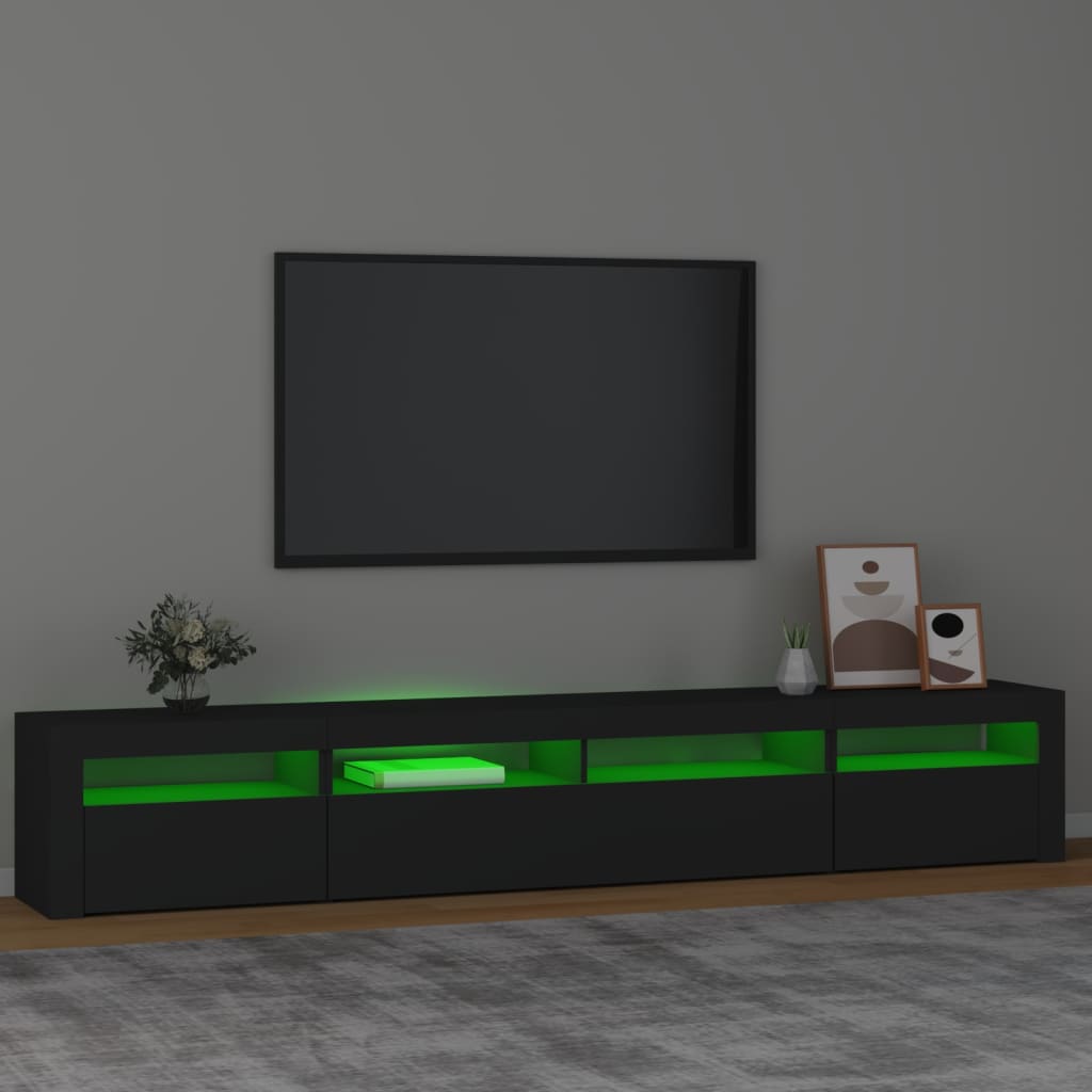 TV-Schrank mit LED-Leuchten Schwarz 240x35x40 cm