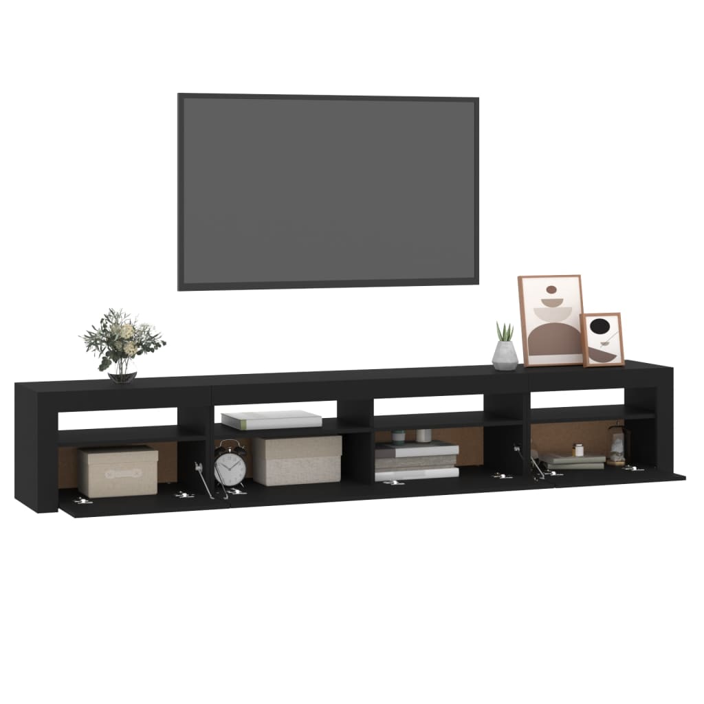 TV-Schrank mit LED-Leuchten Schwarz 240x35x40 cm