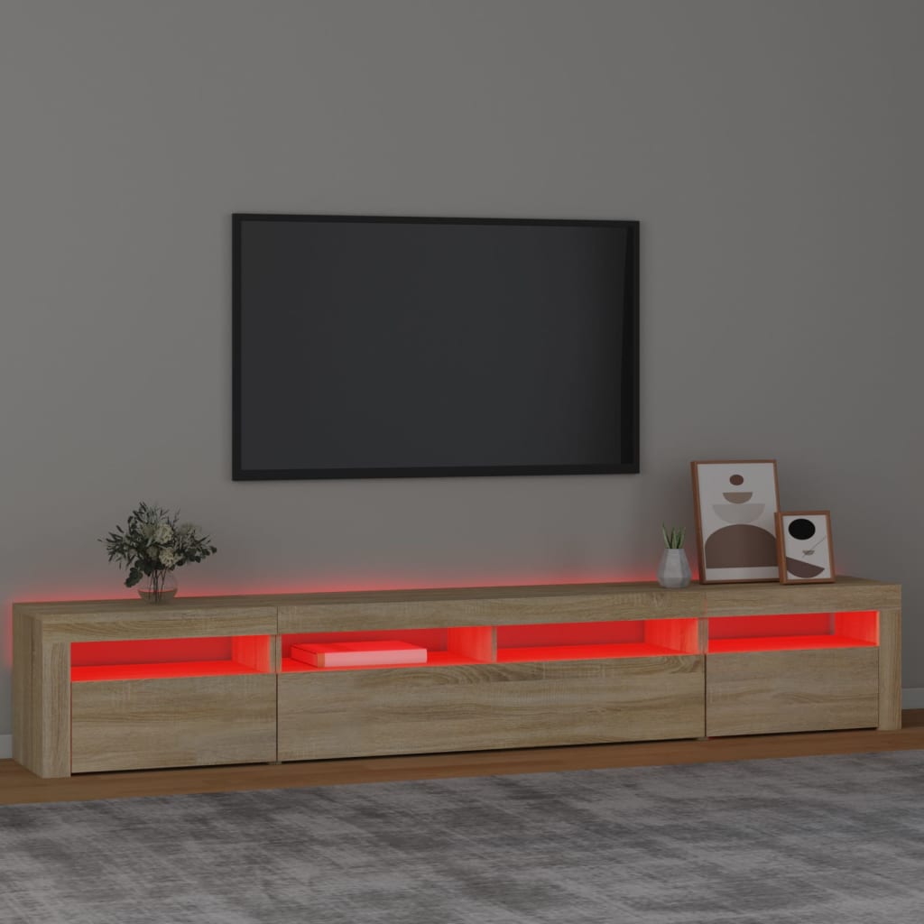 TV-Schrank mit LED-Leuchten Sonoma-Eiche 240x35x40 cm