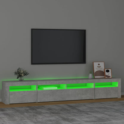 TV-Schrank mit LED-Leuchten Betongrau 240x35x40 cm