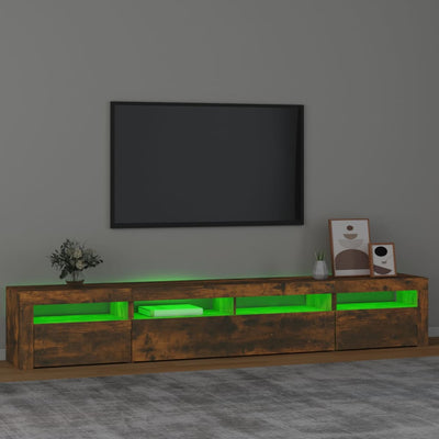 TV-Schrank mit LED-Leuchten Räuchereiche 240x35x40 cm