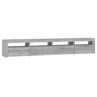 TV-Schrank mit LED-Leuchten Grau Sonoma 240x35x40 cm