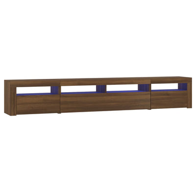 TV-Schrank mit LED-Leuchten Braun Eichen-Optik 240x35x40 cm