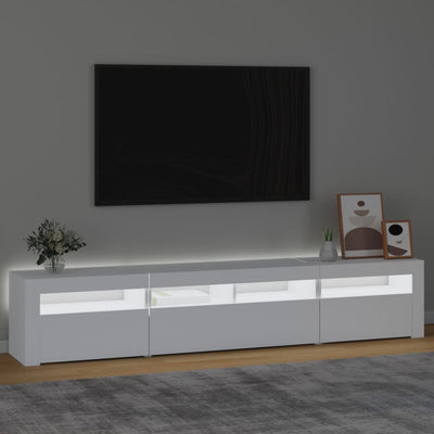 TV-Schrank mit LED-Leuchten Weiß 210x35x40 cm