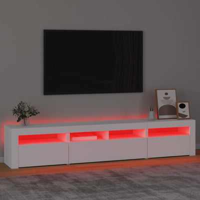 TV-Schrank mit LED-Leuchten Weiß 210x35x40 cm