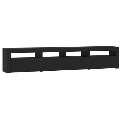 TV-Schrank mit LED-Leuchten Schwarz 210x35x40 cm