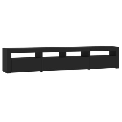 TV-Schrank mit LED-Leuchten Schwarz 210x35x40 cm