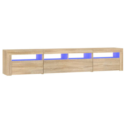 TV-Schrank mit LED-Leuchten Sonoma-Eiche 210x35x40 cm