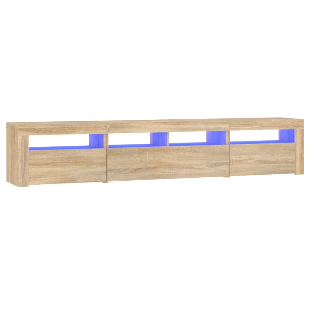 TV-Schrank mit LED-Leuchten Sonoma-Eiche 210x35x40 cm