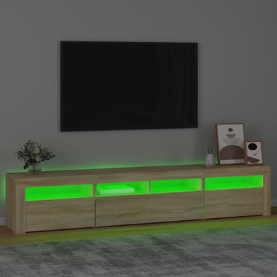 TV-Schrank mit LED-Leuchten Sonoma-Eiche 210x35x40 cm