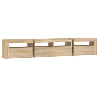 TV-Schrank mit LED-Leuchten Sonoma-Eiche 210x35x40 cm