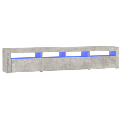 TV-Schrank mit LED-Leuchten Betongrau 210x35x40 cm