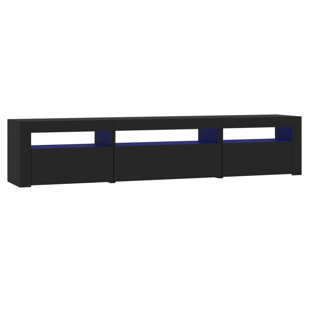 TV-Schrank mit LED-Leuchten Schwarz 195x35x40 cm